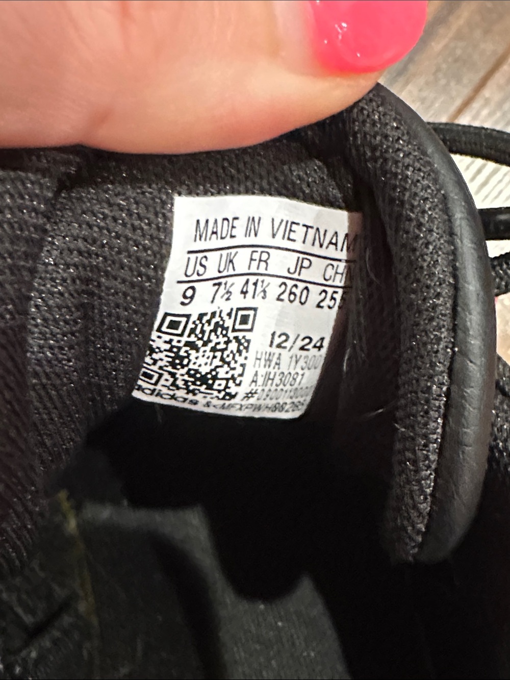 adidas Black and White Platform Sneakers with Gum Sole - Picture 5 of 5